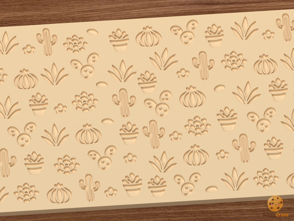 Desert Cactus Succulent Textured Roller STL File