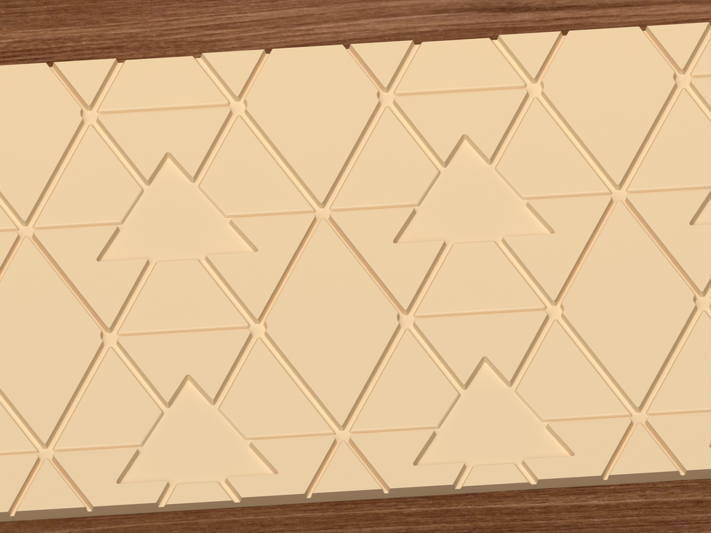 Bold Tribal Triangle Textured Roller STL File - 03 close detail deboss