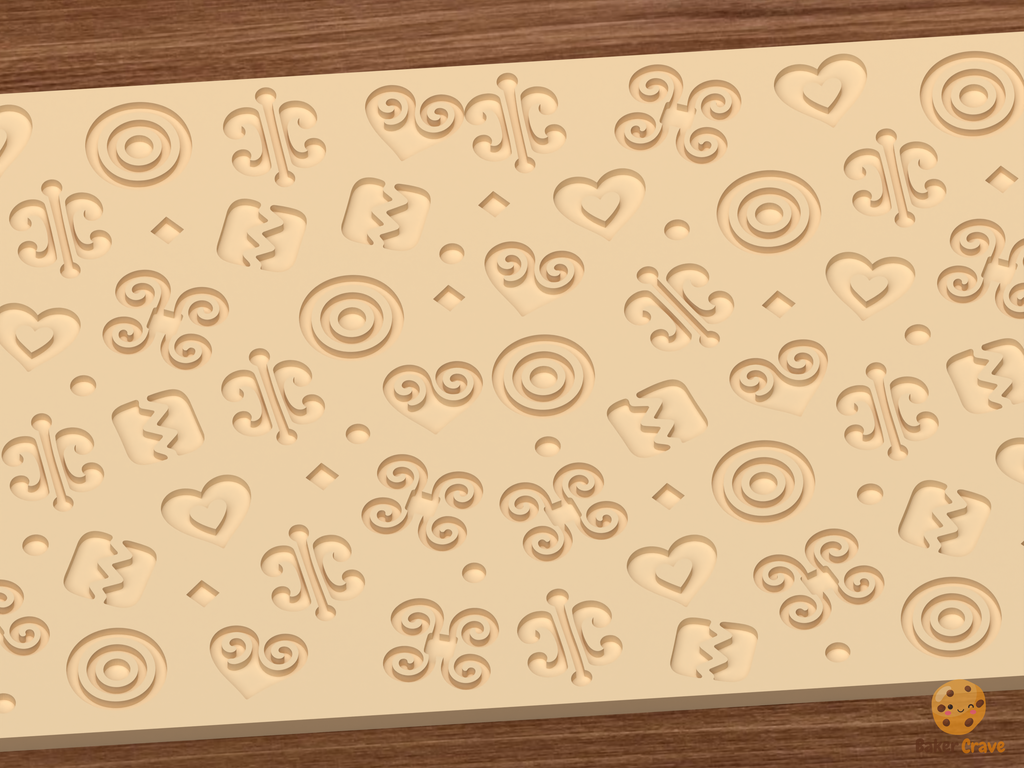 Adinkra Symbols Textured Roller STL File