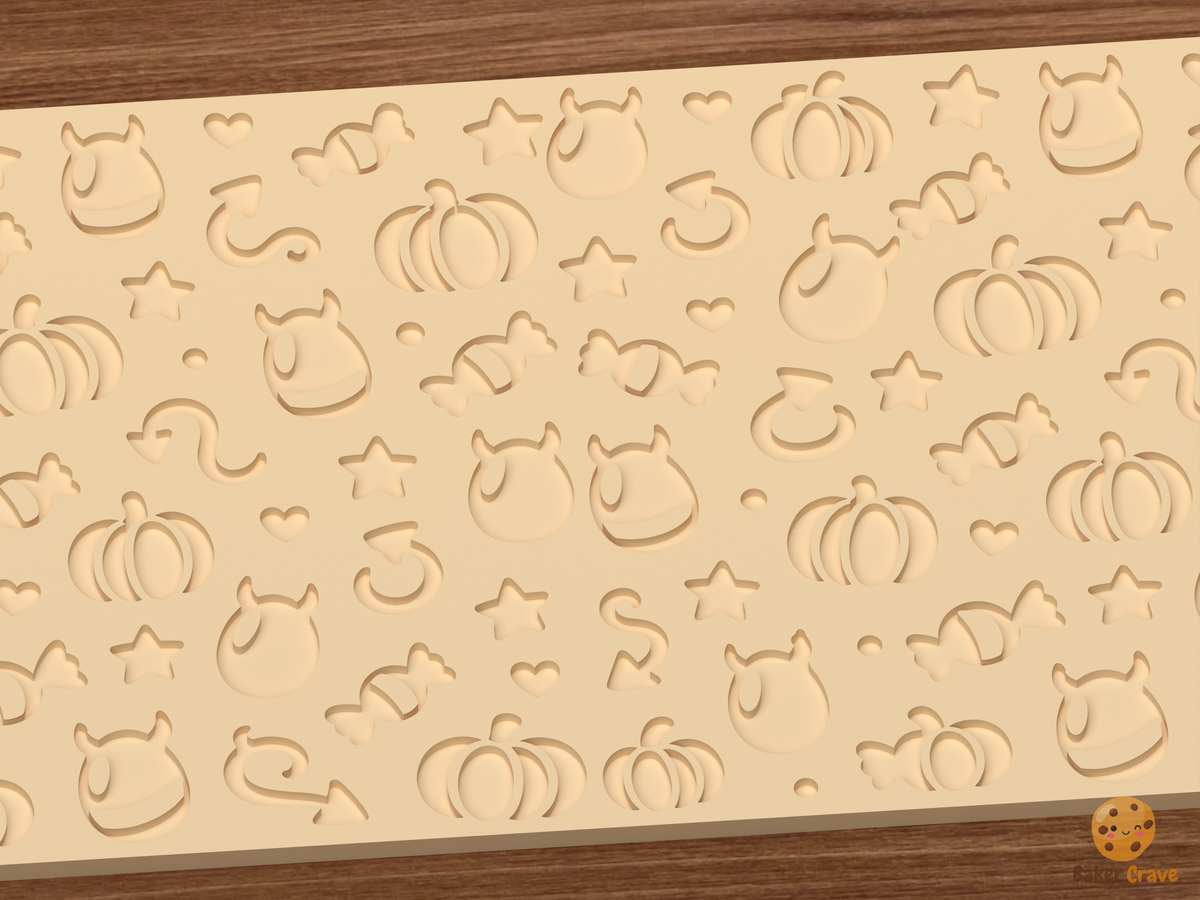 Devilish Egg Halloween Textured Roller STL File - 03 close detail deboss