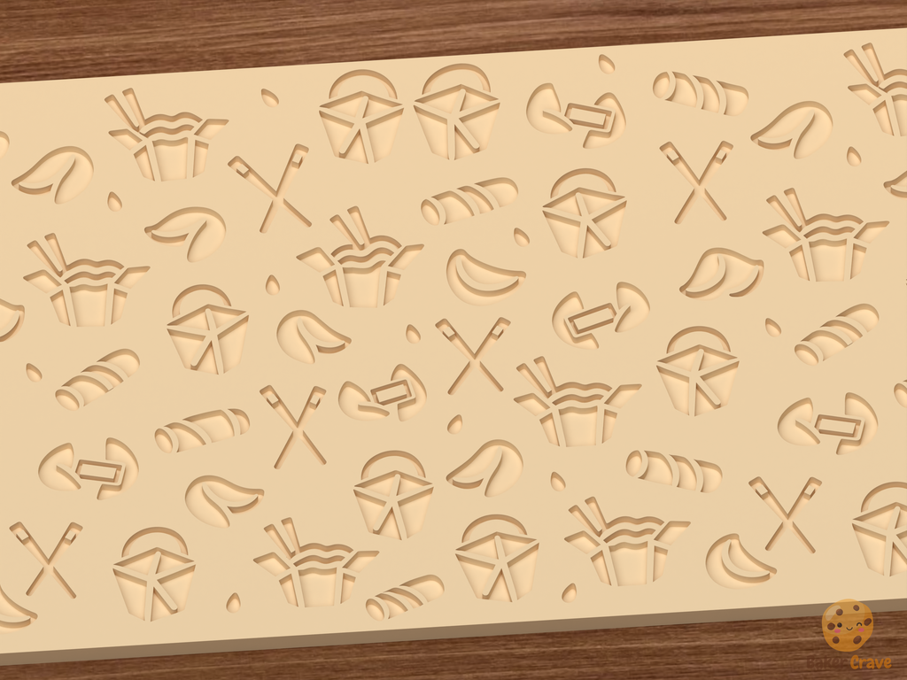 Chinese Takeout Fortune Cookies Textured Roller STL File