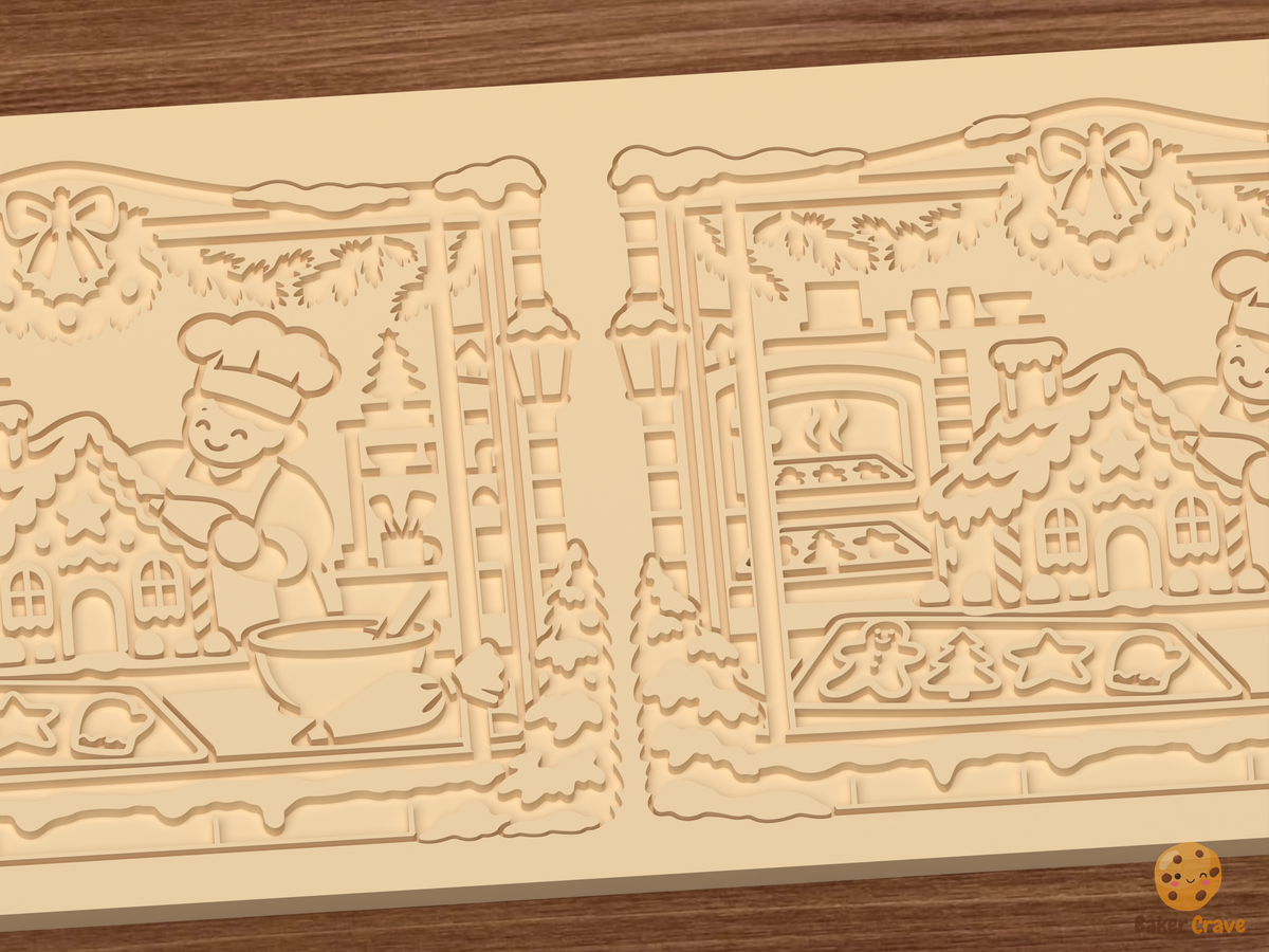 Gingerbread Bakery Window Textured Roller