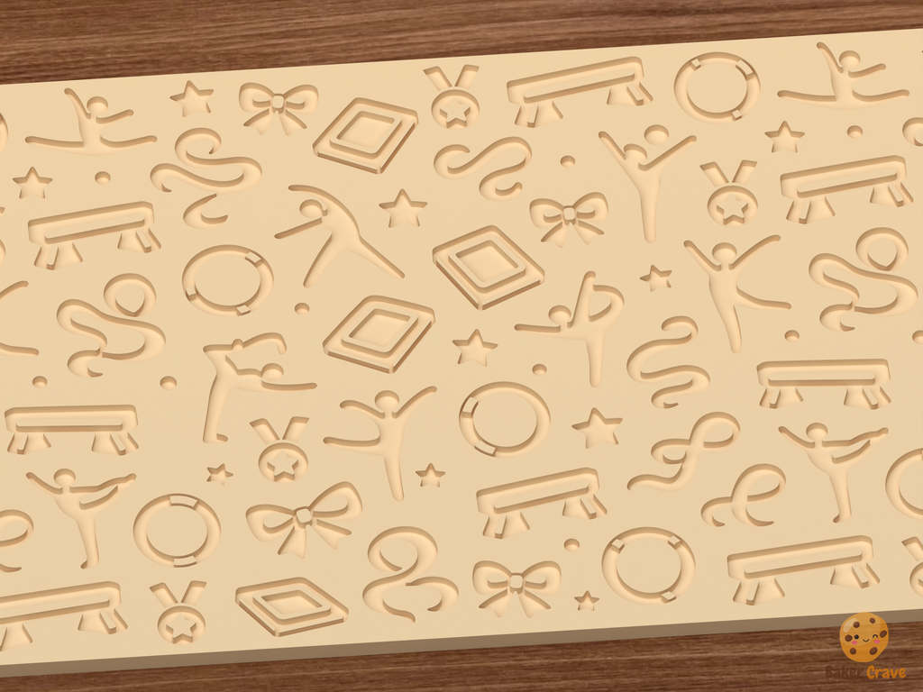 Gymnastics Stars Textured Roller STL File