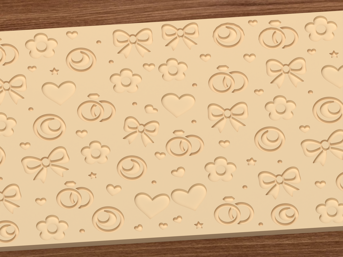 Romantic Wedding Textured Roller - 03 close detail deboss