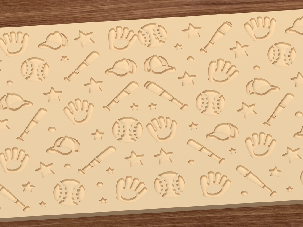 Baseball Sports Textured Roller STL File - 03 close detail deboss