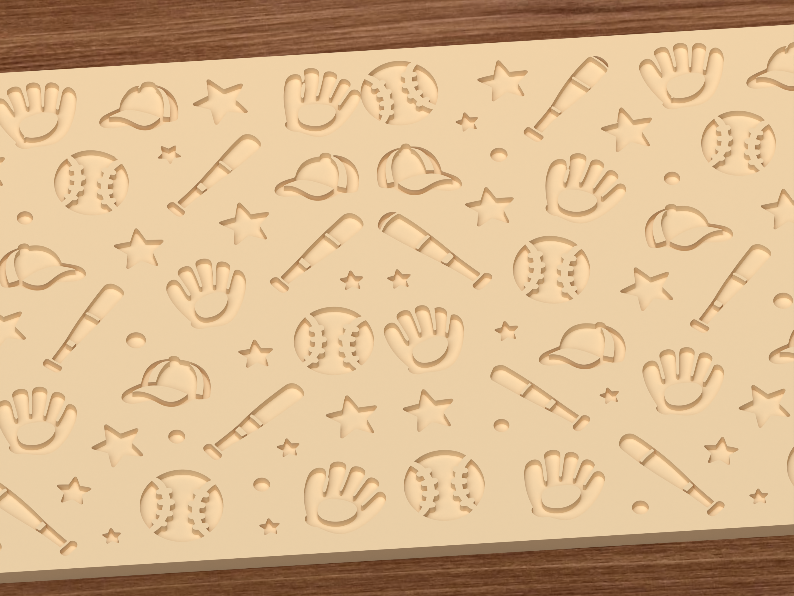Baseball Sports Textured Roller STL File - 03 close detail deboss