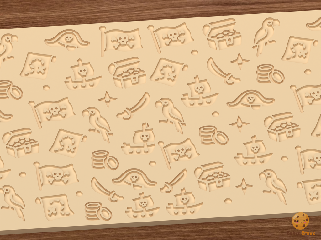 Pirate Treasure Textured Roller STL File