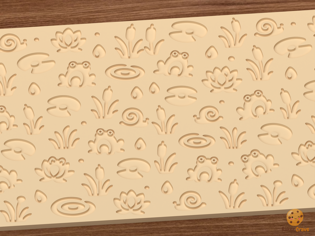 Frog Pond Garden Textured Roller STL File