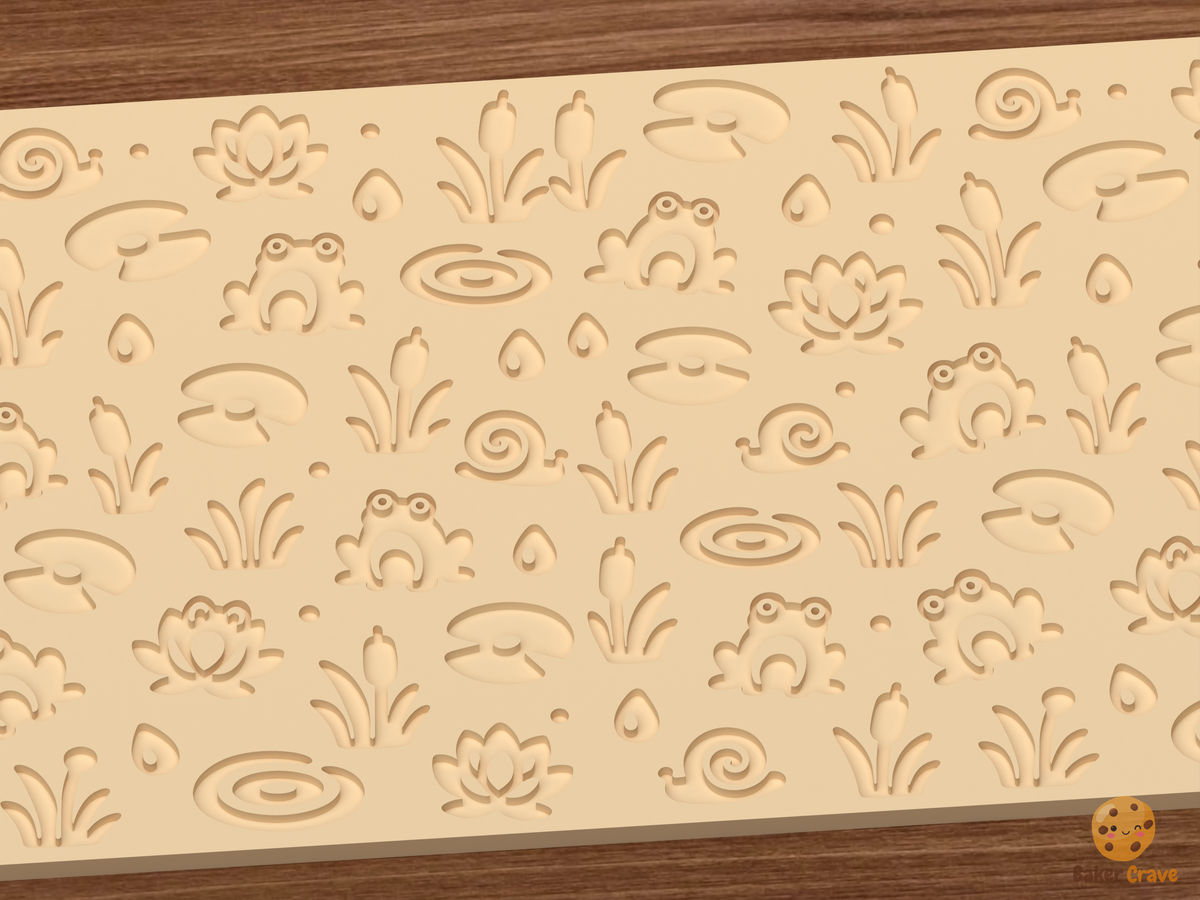 Frog Pond Garden Textured Roller STL File