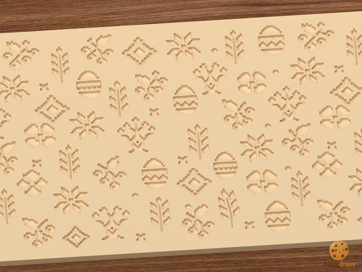 Ukrainian Vyshyvanka Cross Stitch Motifs Textured Roller
