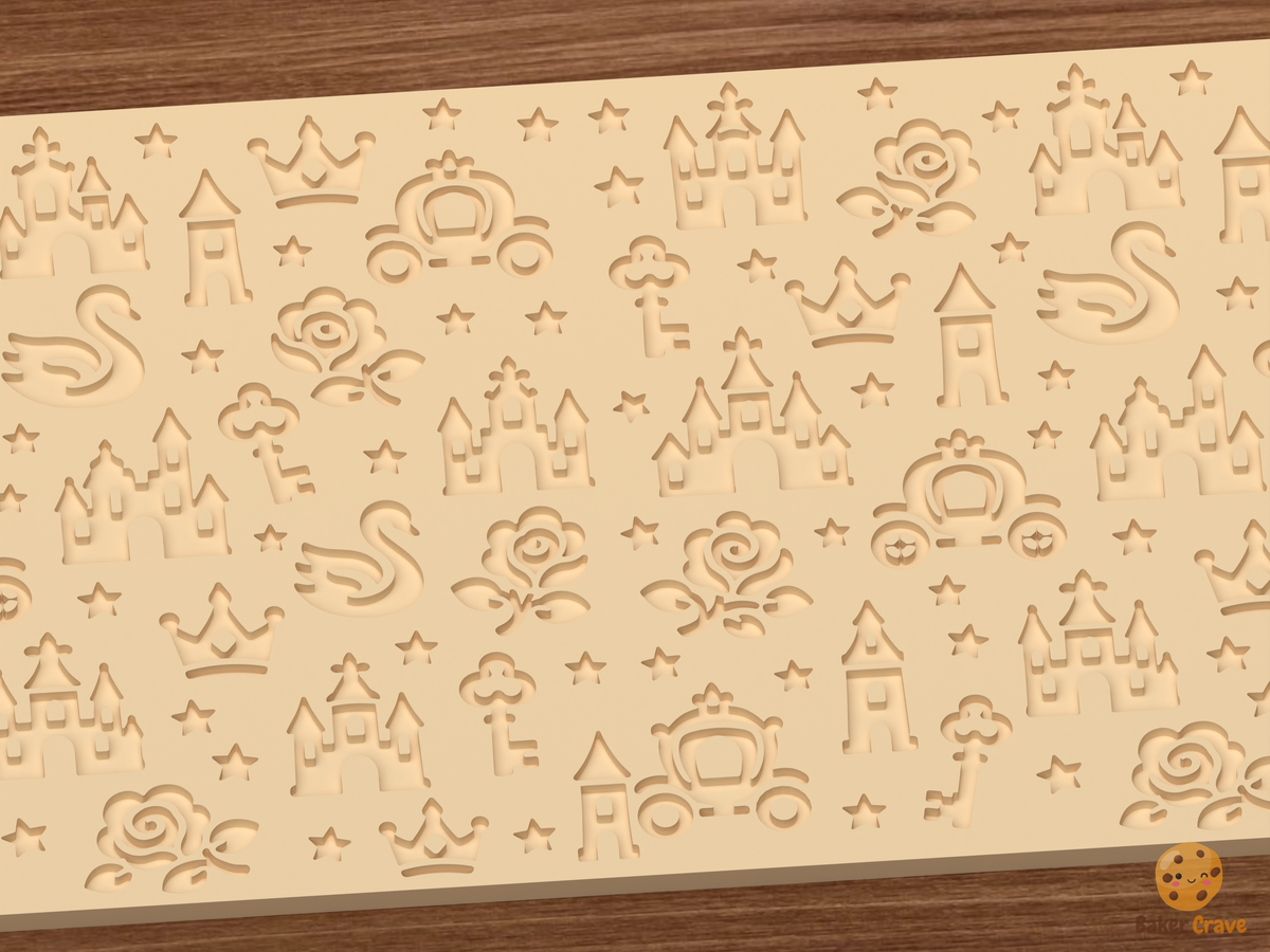 Fairytale Cae Textured Roller STL File - 03 close detail deboss