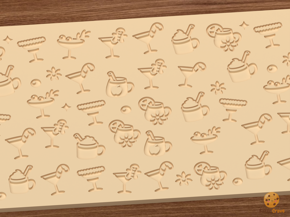 Christmas Cocktails Festive Holiday Drinks Textured Roller