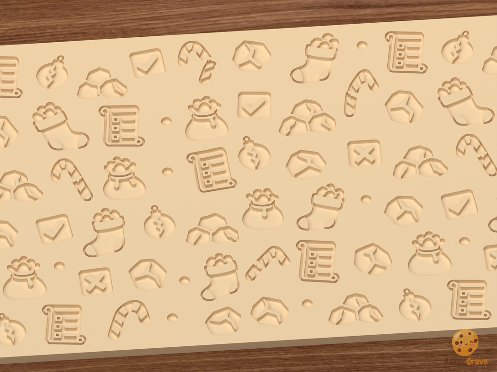 Naughty List Lumps of Coal Textured Roller STL File
