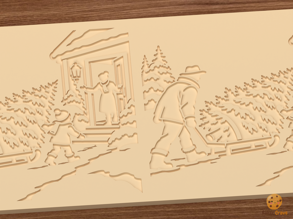 Bringing Home the Christmas Tree Textured Roller STL File