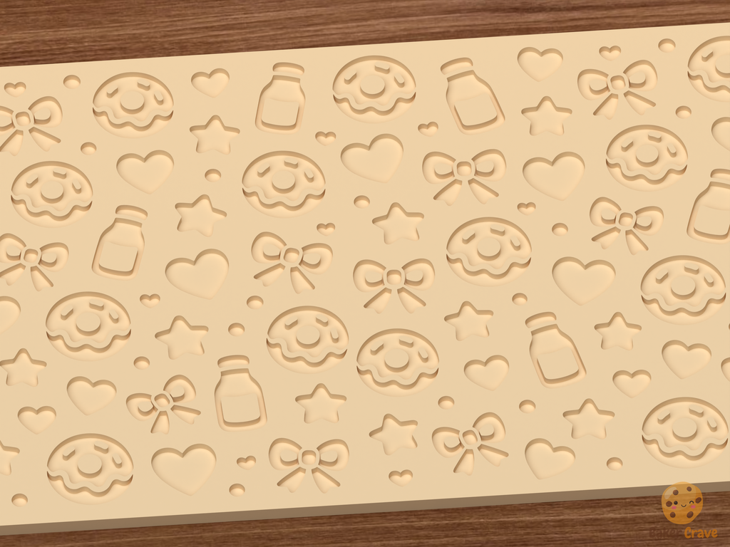 Sweet Treats Textured Roller STL File - 03 close detail deboss