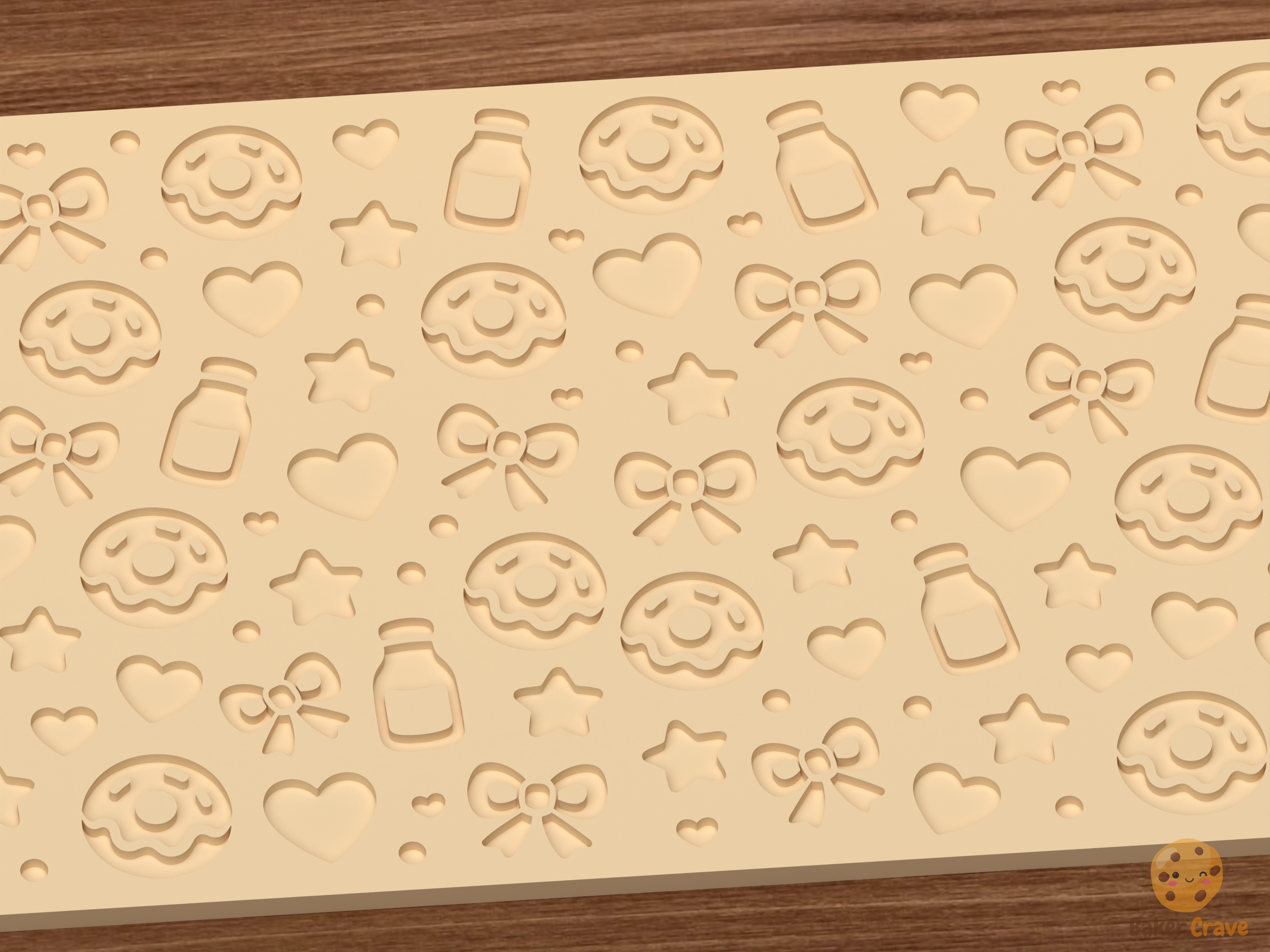 Sweet Treats Textured Roller STL File - 03 close detail deboss