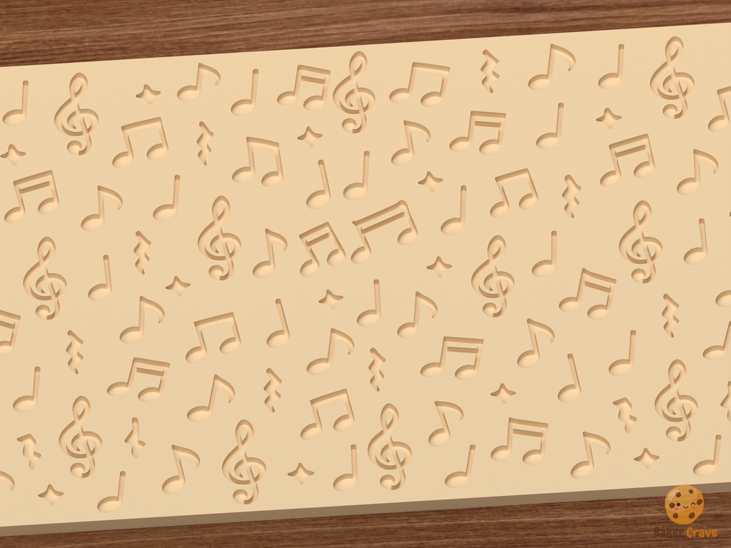 Music Notes Clefs Textured Roller STL File