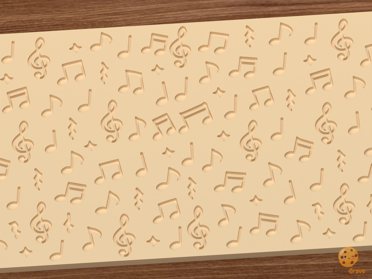 Music Notes Clefs Textured Roller