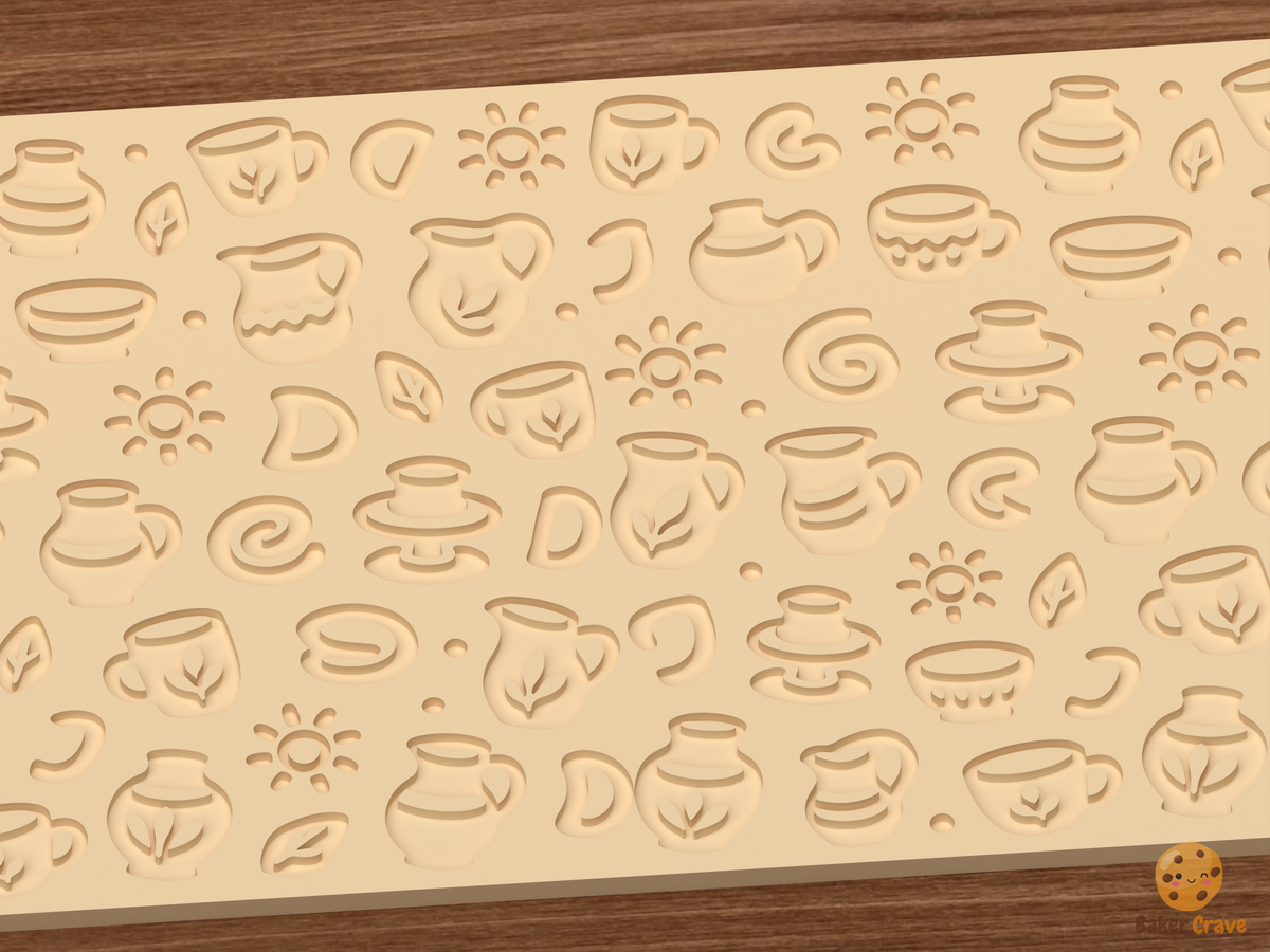 Pottery Studio Textured Roller STL File - 03 close detail deboss