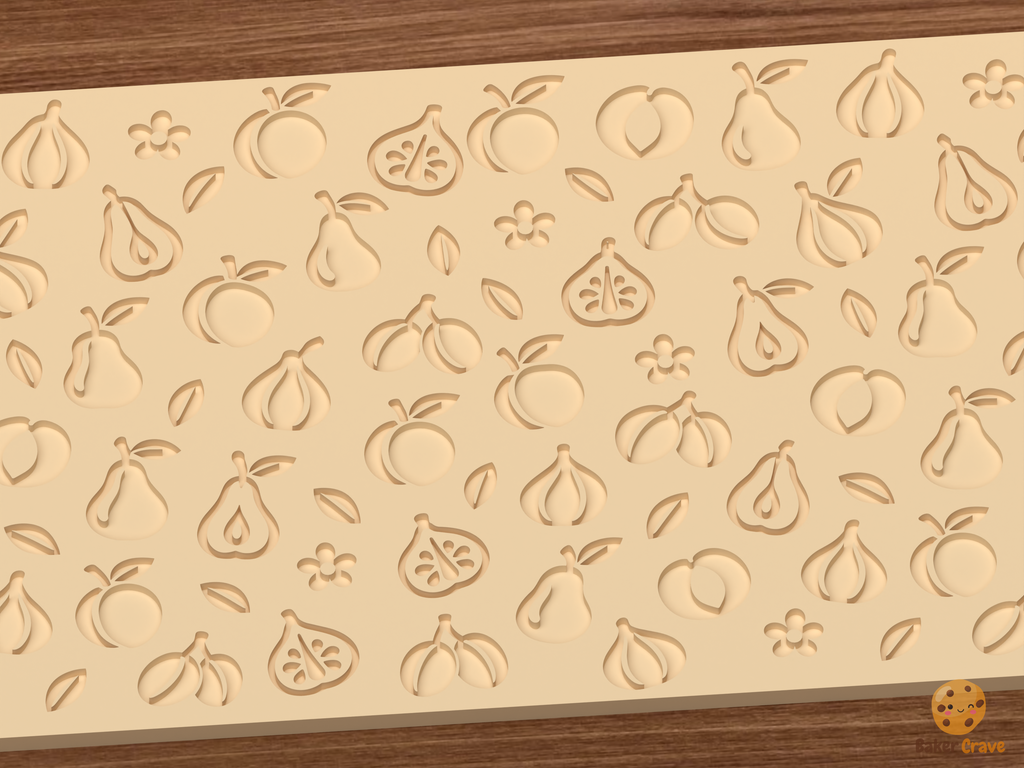 Orchard Peaches Pears Figs Textured Roller STL File