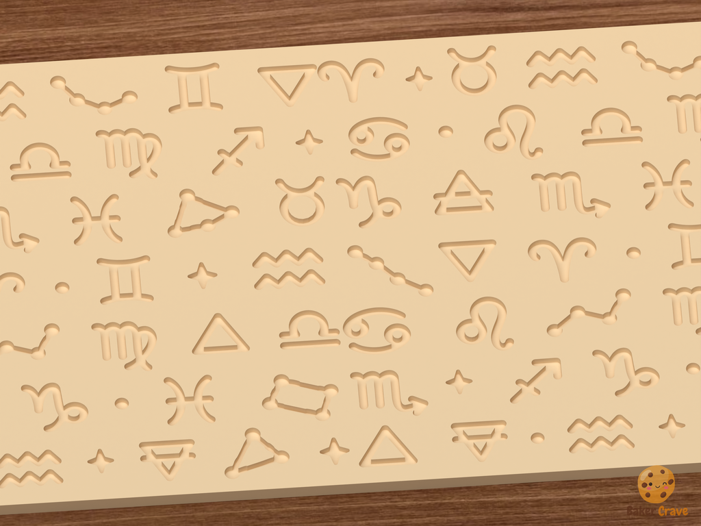 Zodiac Signs Textured Roller STL File