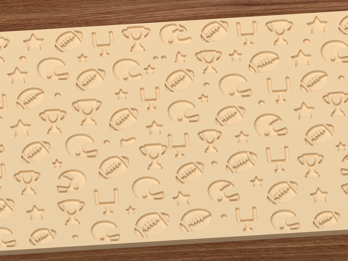 American Football Game Day Textured Roller - 03 close detail deboss