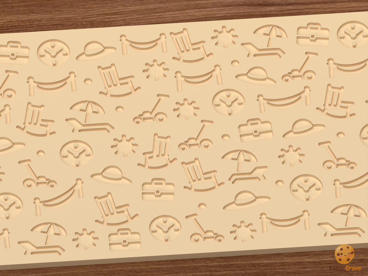 Happy Retirement Leisure Icons Textured Roller
