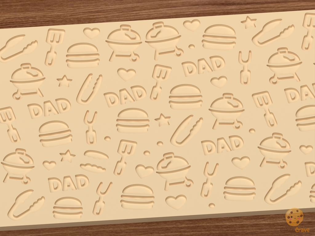 Father's Day BBQ Textured Roller STL File