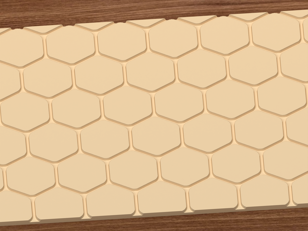Honeycomb Hexagon Textured Roller STL File - 03 close detail deboss