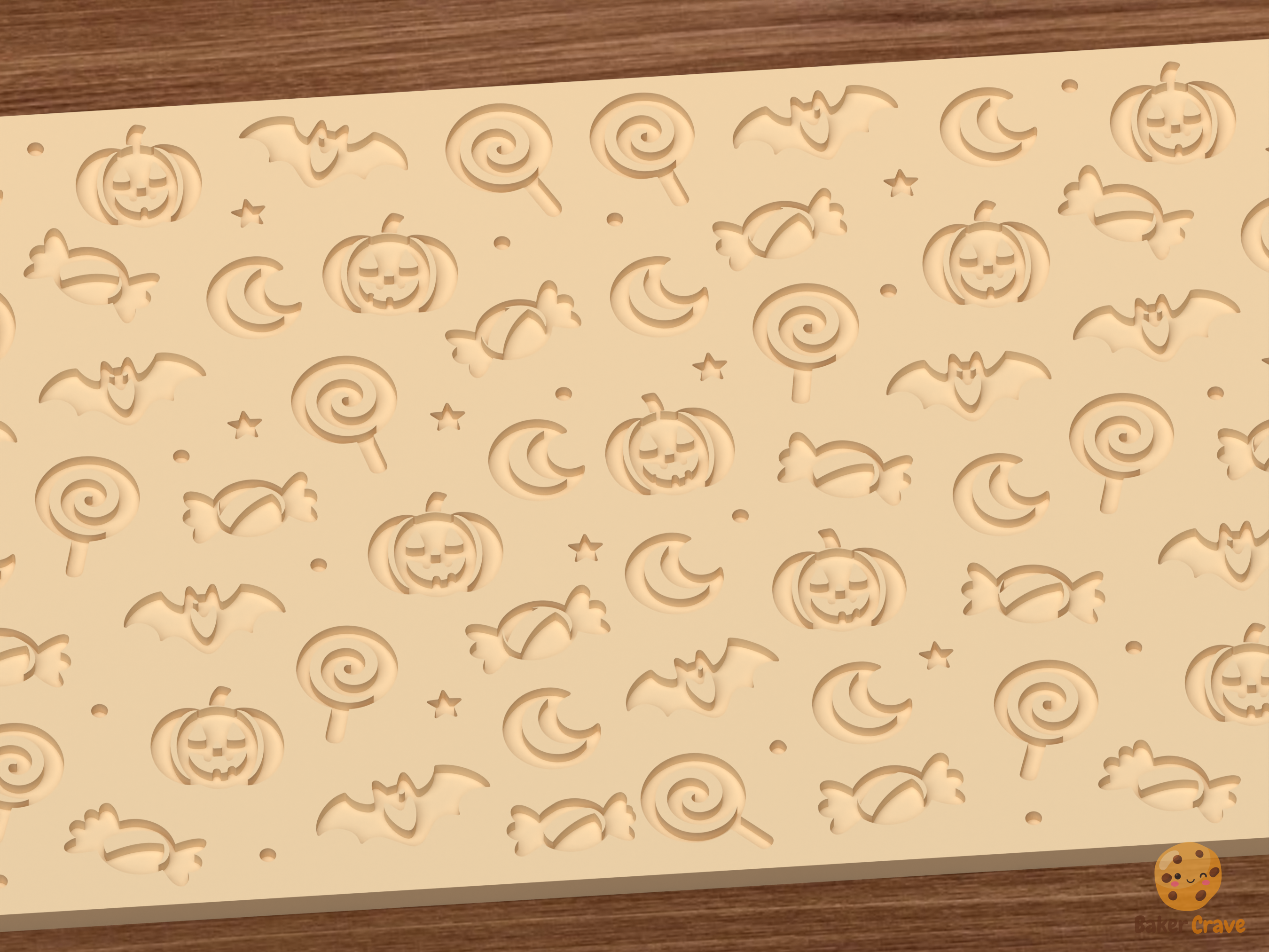 Haunted Lollipop Swirl Textured Roller STL File - 03 close detail deboss