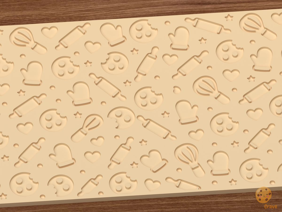 Baking Kitchen Textured Roller STL File - 03 close detail deboss