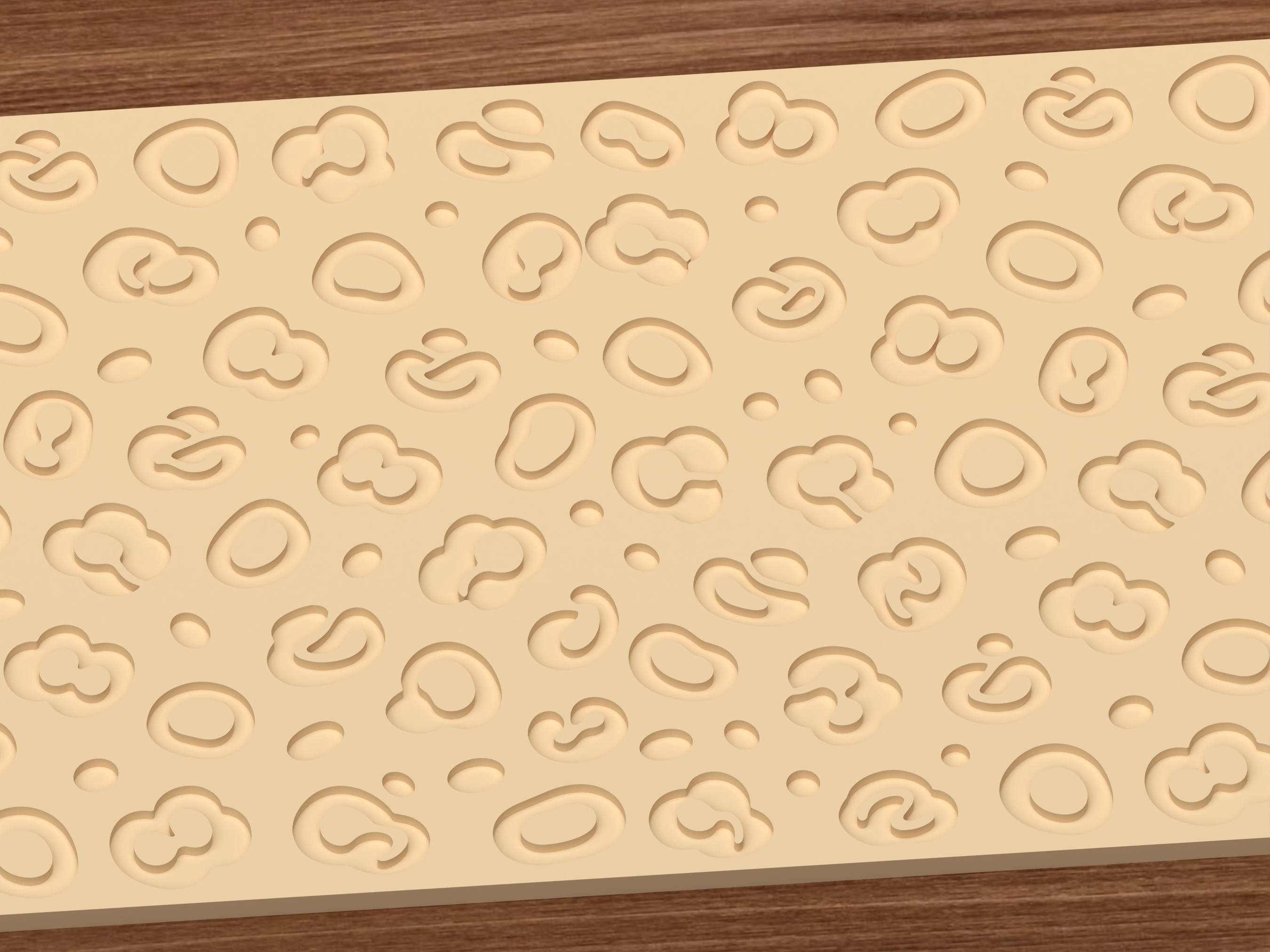 Leopard Animal Print Textured Roller STL File - 03 close detail deboss