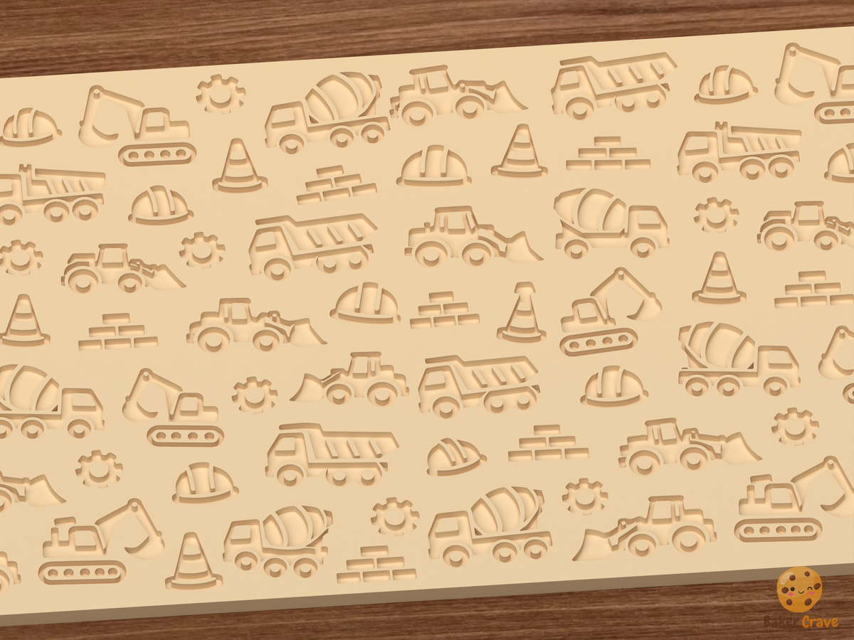 Construction Trucks Textured Roller STL File - 03 close detail deboss
