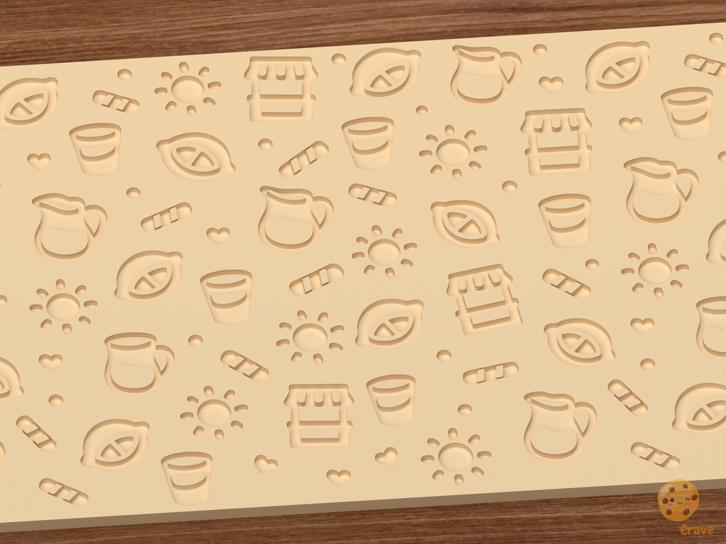 Lemonade Stand Textured Roller STL File - 03 close detail deboss