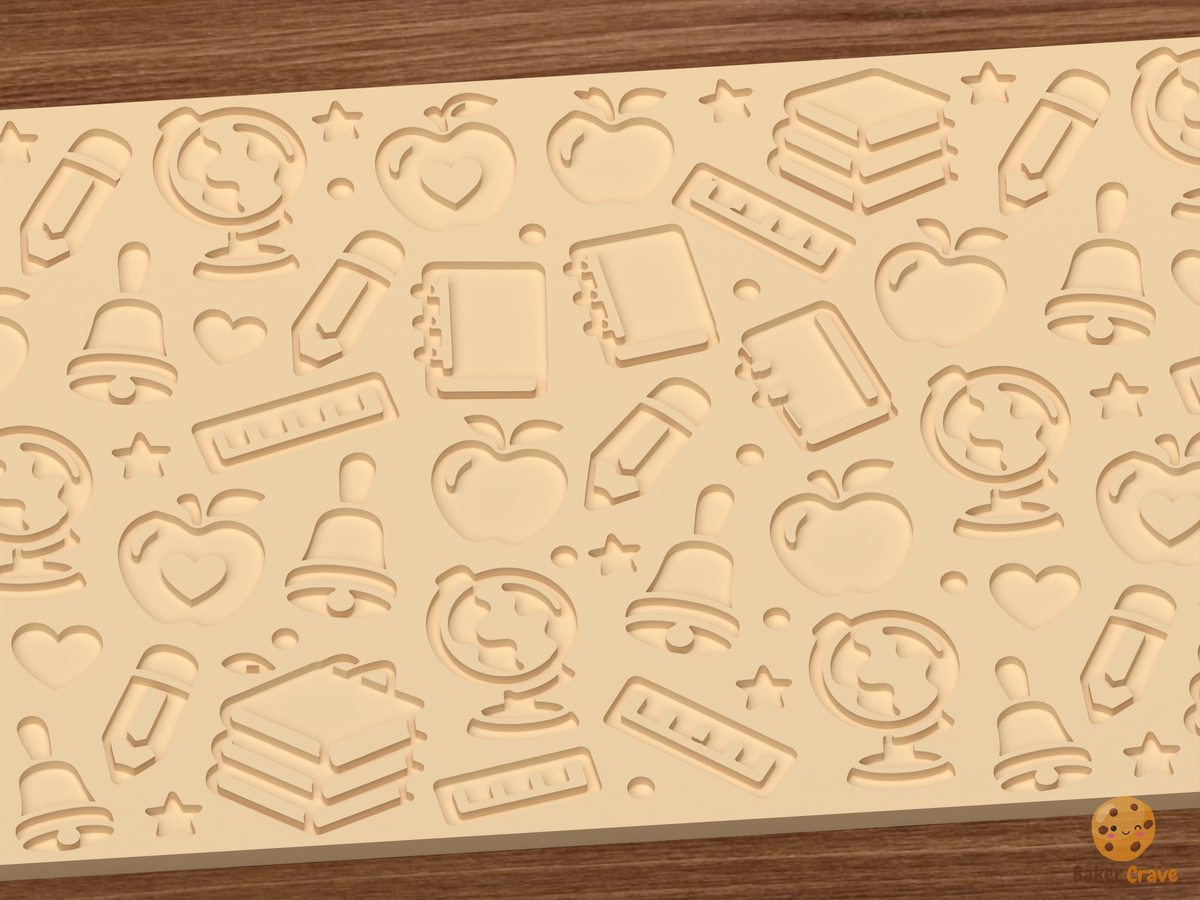 Teacher Appreciation Textured Roller STL File - 03 close detail deboss