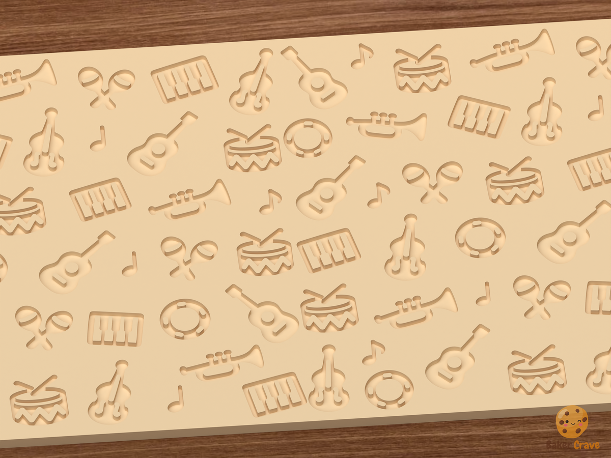 Musical Instruments Textured Roller STL File