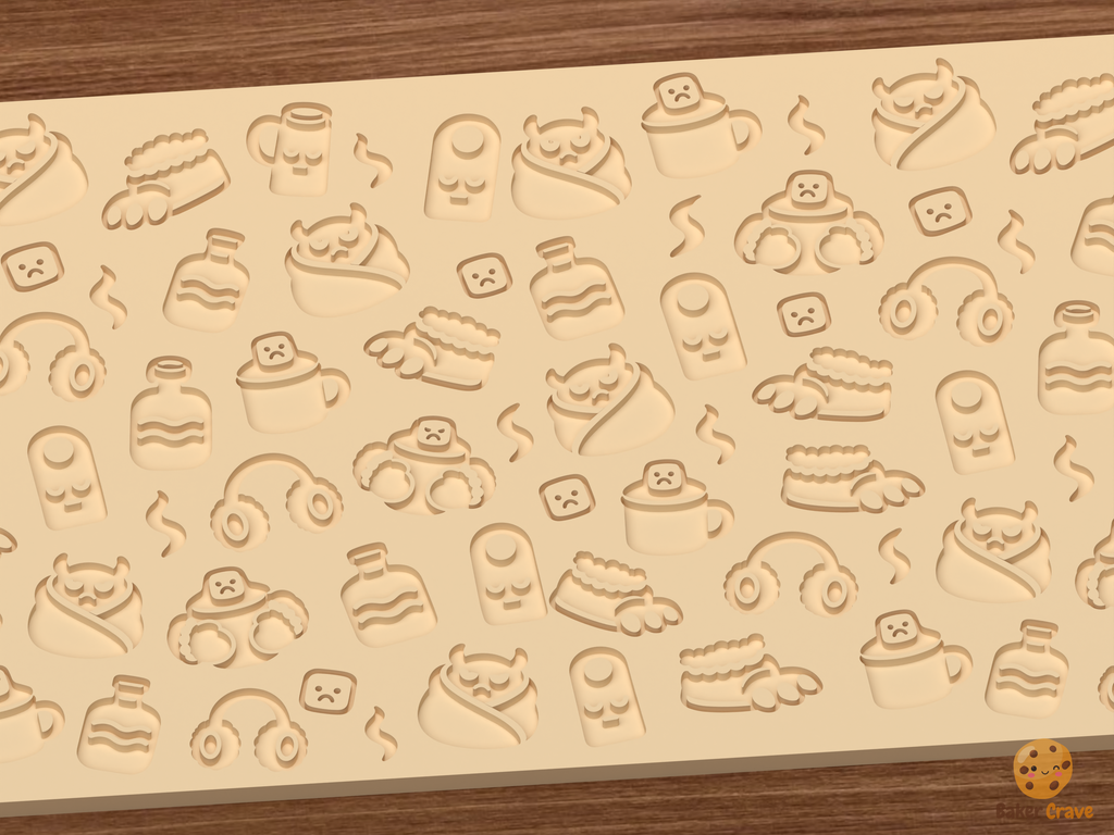 Grumpy Monster Hot Cocoa Hibernation Textured Roller STL File