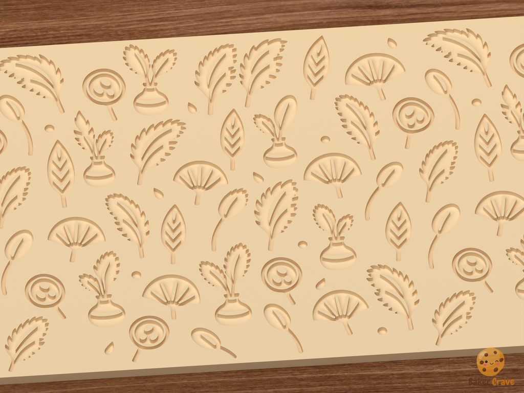 Boho Pampas Dried Florals Textured Roller STL File