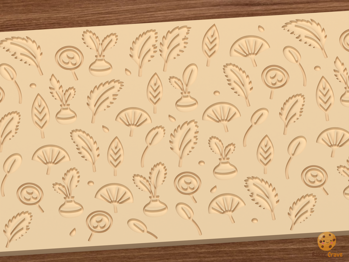 Boho Pampas Dried Florals Textured Roller