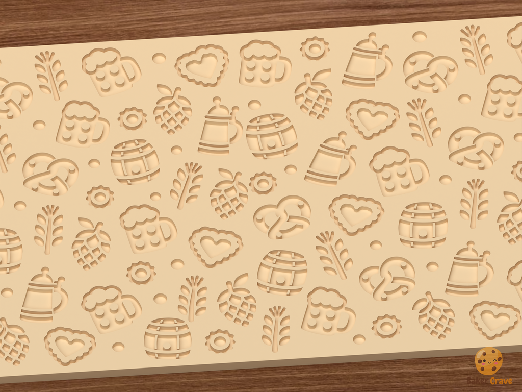 Beer Pretzel Brewhouse Textured Roller STL File