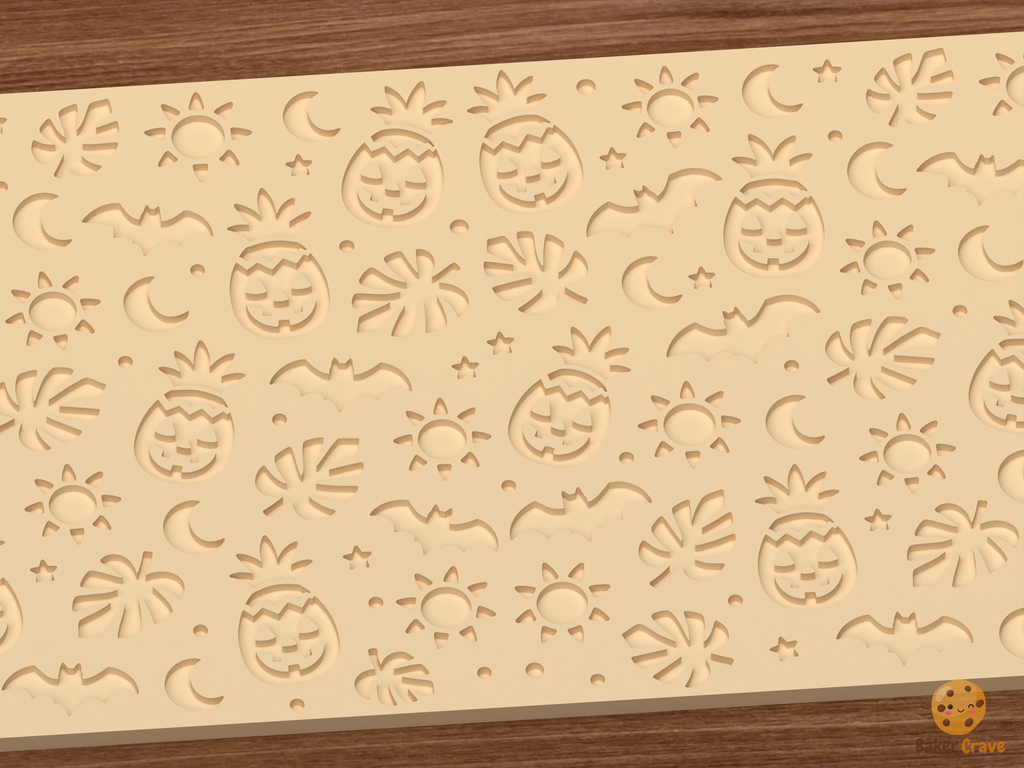 Summerween Pineapple Lantern Textured Roller STL File - 03 close detail deboss