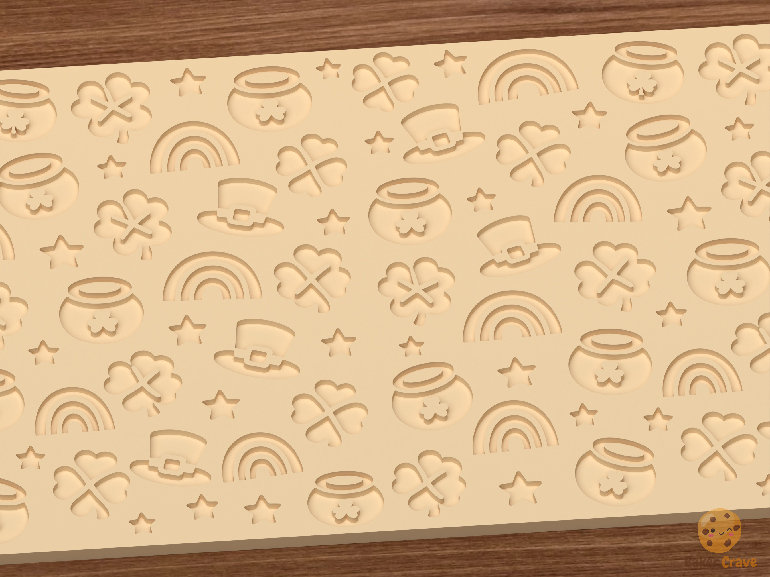 St Patrick's Day Textured Roller STL File