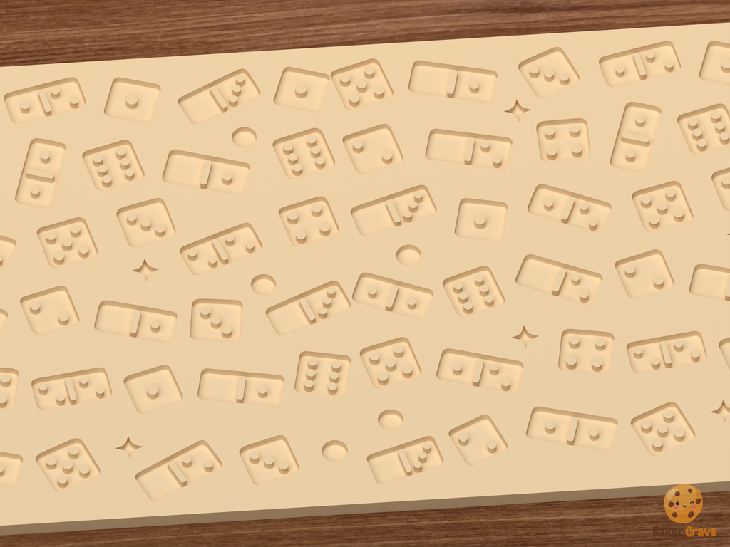 Dice Domino Game Night Textured Roller STL File