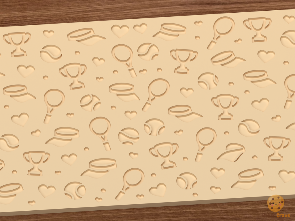 Tennis Love Textured Roller STL File - 03 close detail deboss