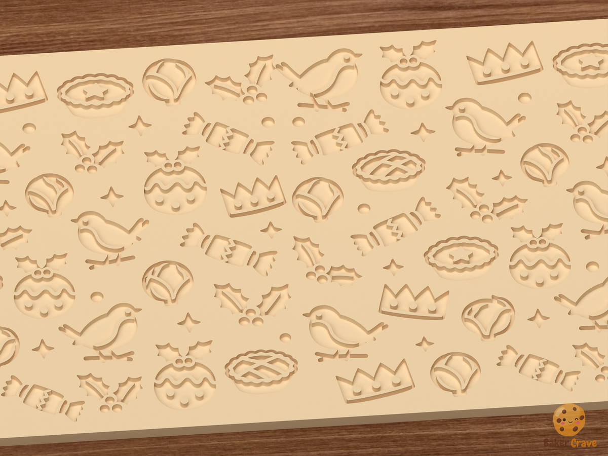 British Christmas Robin Pudding Crackers Textured Roller