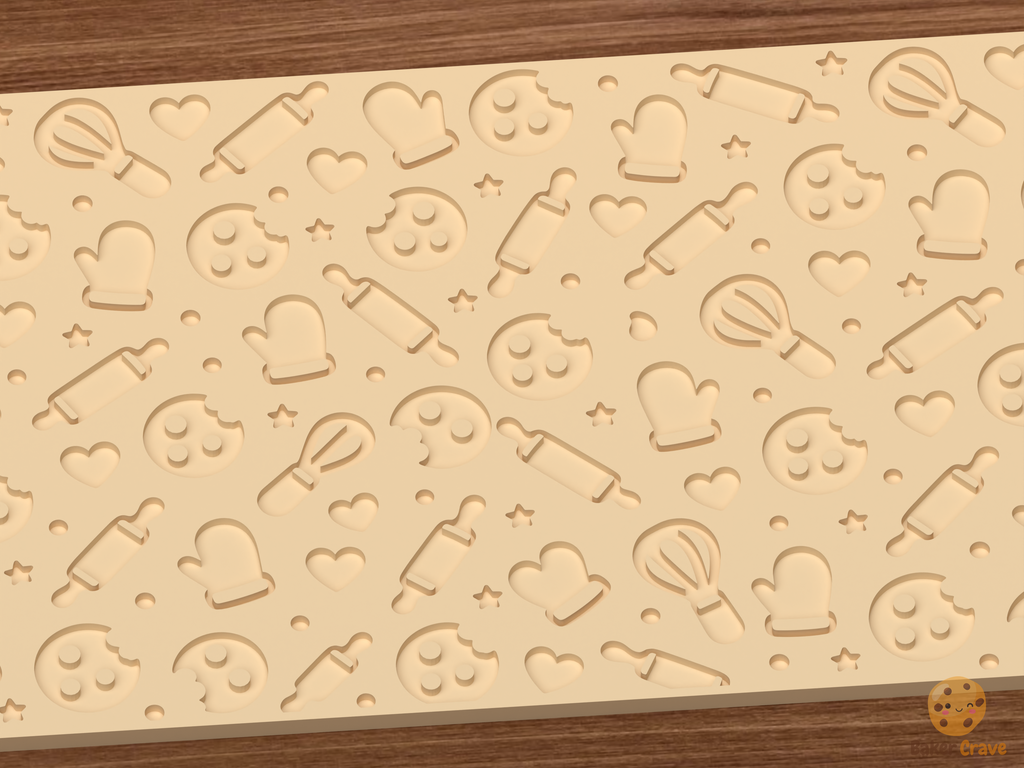 Baking Kitchen Textured Roller STL File - 03 close detail deboss