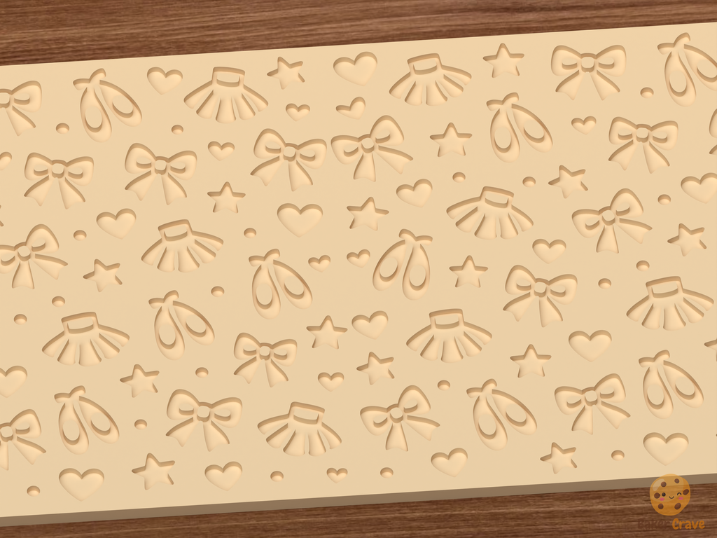 Ballet Dance Textured Roller STL File - 03 close detail deboss