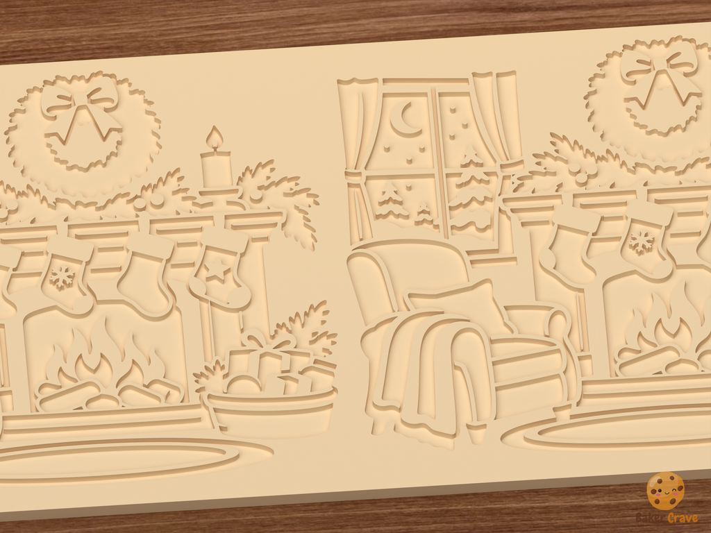 Stocking Hanging By the Mantel Textured Roller STL File