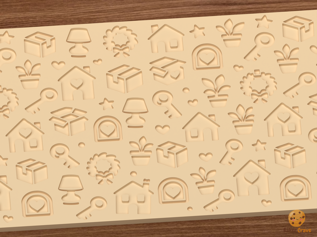 Home Housewarming Textured Roller STL File - 03 close detail deboss