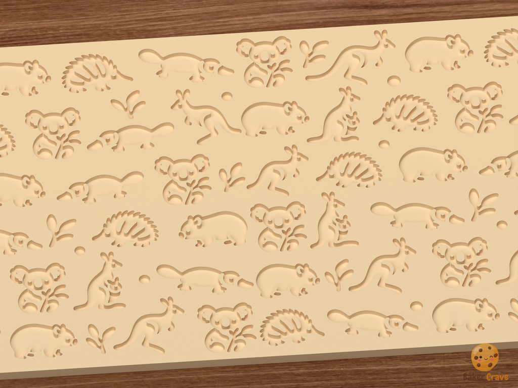 Australian Animals Textured Roller STL File